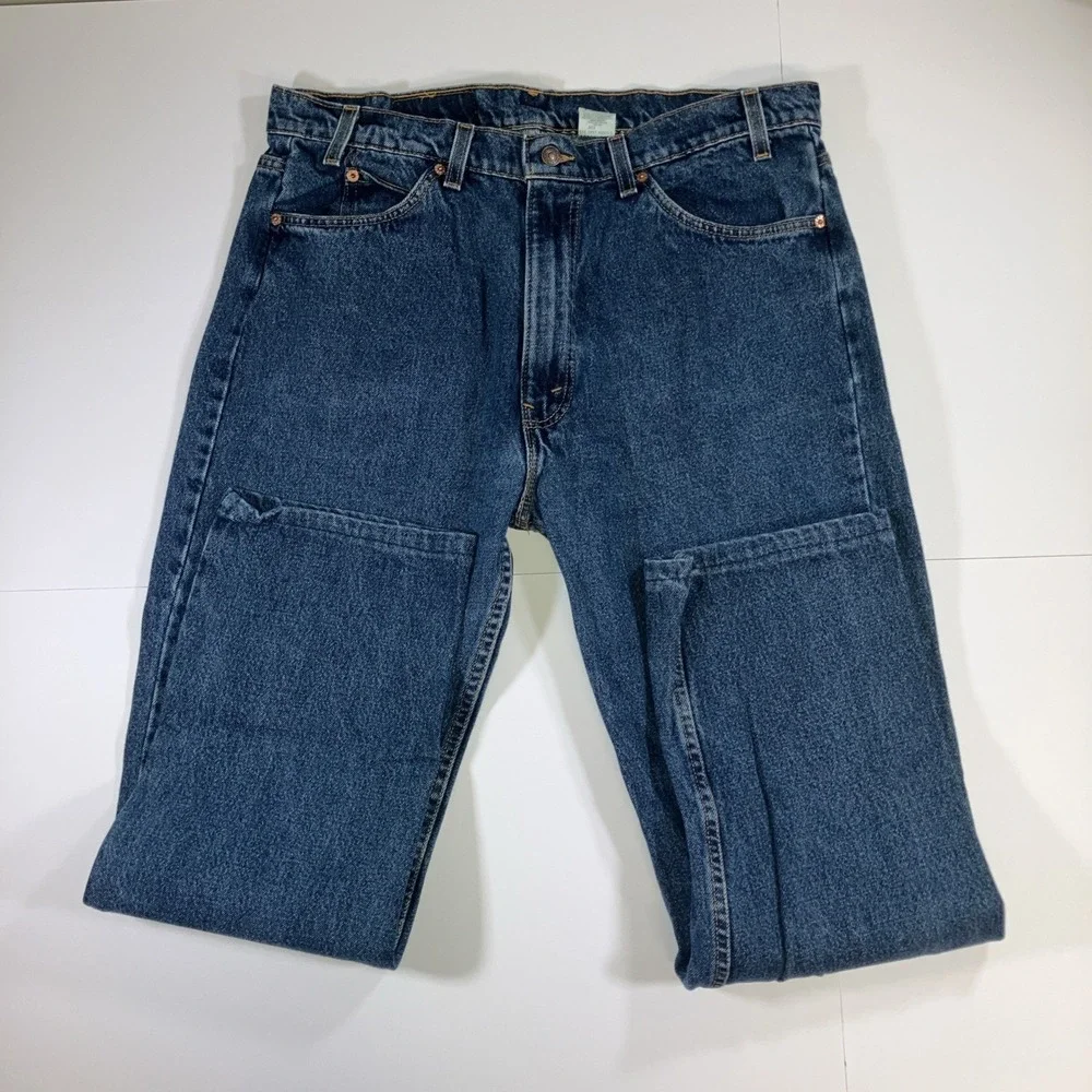 Vintage Levi's 505 Jeans Mens 38x32 Hemmed 36x29 Orange Tab USA Made 90s Y2K